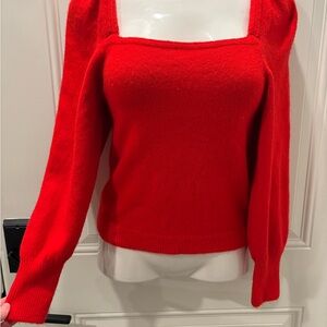 H&M Vibrant Scarlet Off-the-Shoulder Sweater